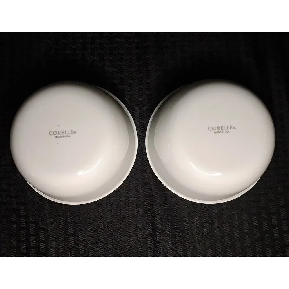 Corelle Winter Frost White 6¼” Deep Soup Cereal Chili Rice 28 oz Bowls Set of 2